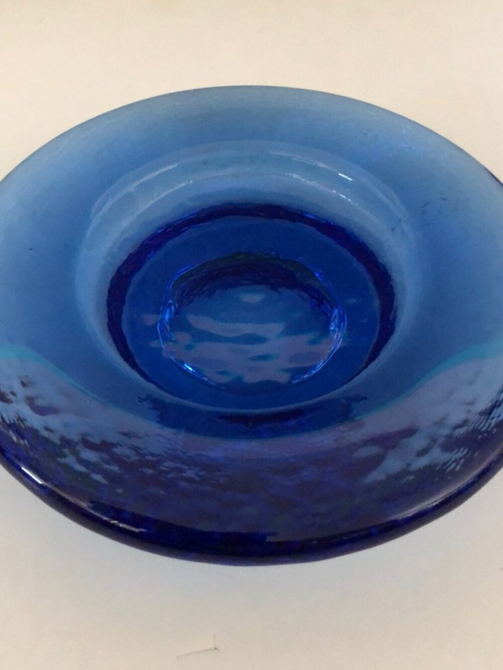 Fire and Light Recycled Glass 6.5" Footed Candle Holder/Wine Coaster ~ Cobalt